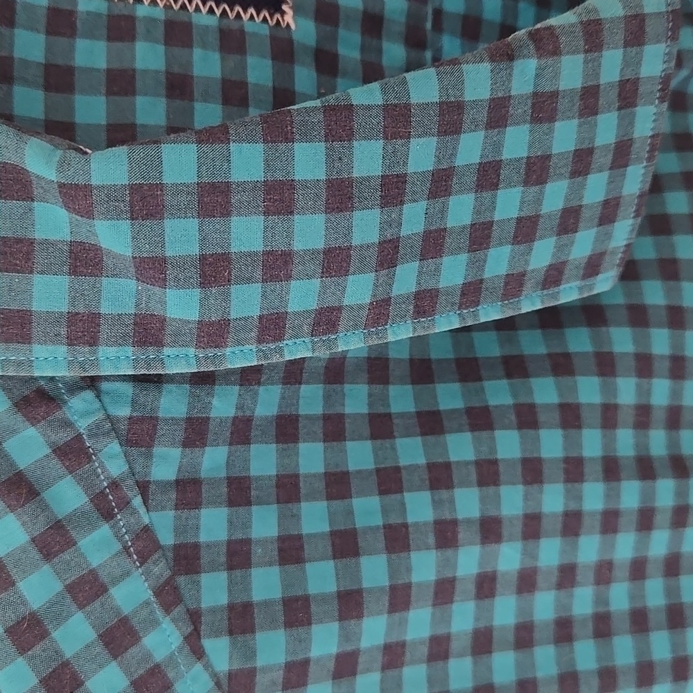 Tommy Bahama Blue Checkered Long Sleeve Shirt - Picture 4 of 11